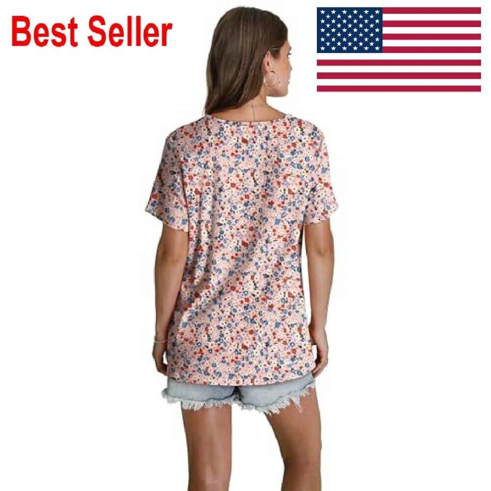 V-Neck Pleated Blouse Elegant Casual Summer Tops Lightweight Flowy Chic - Picture 5 of 8